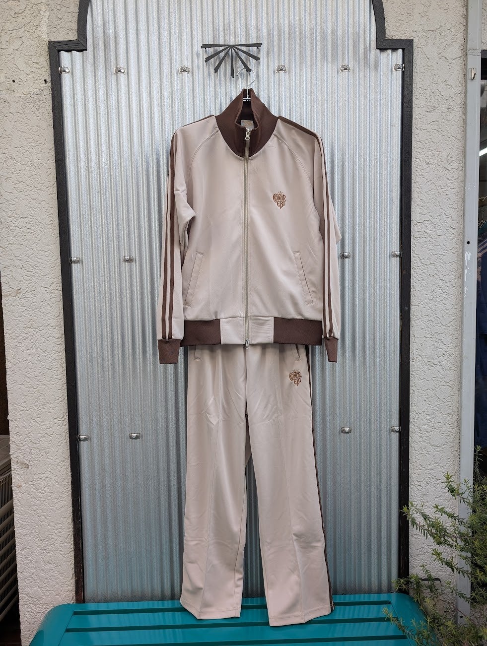 限定商品】木漏れ日トラックジャケット ベージュ×ブラウン（一周年限定