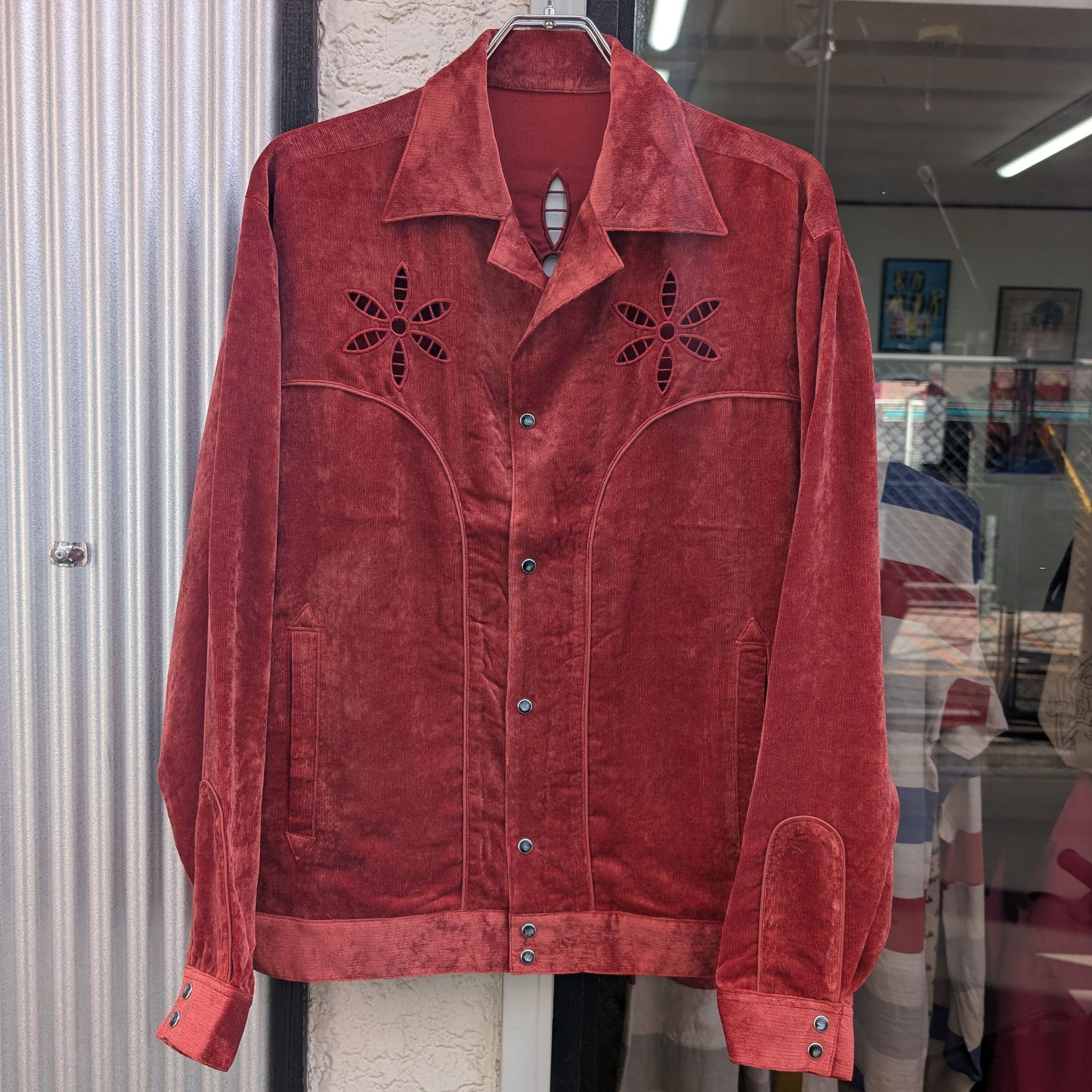TUITACI RAYON VELVET WESTERN JACKETBROWN