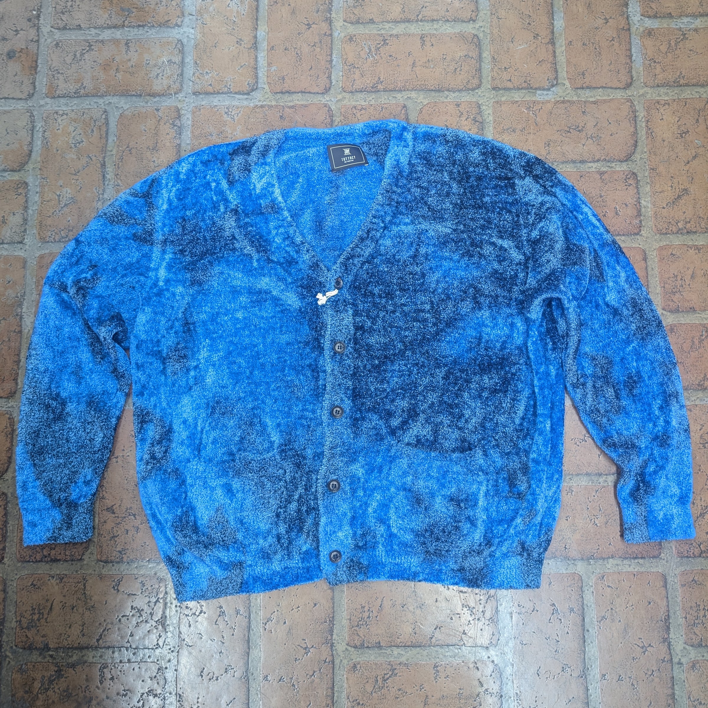 TUITACI（ついたち・朔） OVER DYE JEWEL CARDIGAN TURQUOISE